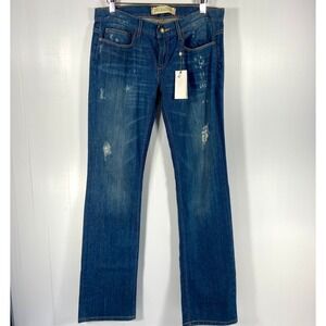 NWT Degaine Boyfriend Distressed‎ Blue Denim Jeans Womens 26
